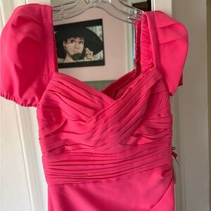 Self-Portrait fuchsia midi dress with front slit size 4